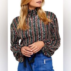 Free People Midnight City Top Size Medium